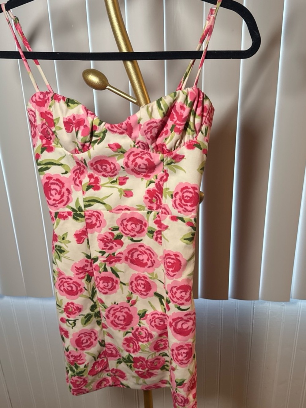 Floral Pink Rose Cami Mini Dress